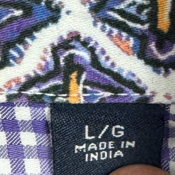 Robert Graham 100% Cotton Checkered Long Sleeve Button Down Shirt Men's SZ Large - Picture 7 of 9